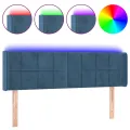 Tête de lit à LED Bleu foncé 147x16x78/88 cm Velours