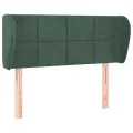 Tête de lit avec oreilles Vert foncé 83x23x78/88 cm Velours