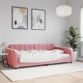 Lit de repos rose 100x200 cm velours