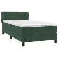 cadre de lit avec matelas Vert foncé 90x190 cm