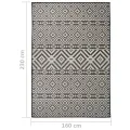 Tapis à tissage plat d'extérieur 160x230 cm Rayures noires