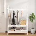 Porte-vêtements Blanc 100x45,5x150 cm Bois de pin massif