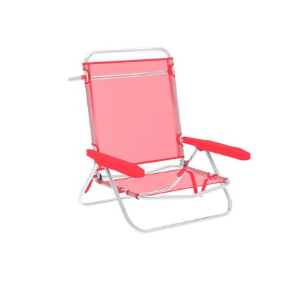 "Marbueno Chaise Pliante 5 Positions Aluminium Corail Plage et Piscine