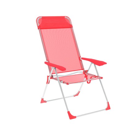 Marbueno Silla Plegable 5 Posiciones Aluminio con Cojin Coral Playa y