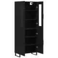 Buffet haut Noir 69,5x34x180 cm Bois d'ingénierie