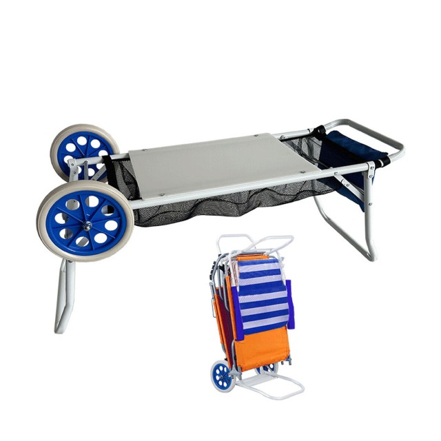Marbueno Chariot Porte-Chaises Acier Convertible Table Camping et Plag