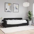 Lit de jour avec matelas noir 80x200 cm velours