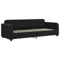 Lit de jour avec matelas noir 80x200 cm velours