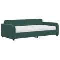 Lit de jour avec matelas vert foncé 100x200 cm velours