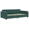 Lit de jour avec matelas vert foncé 100x200 cm velours