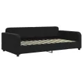 Lit de jour avec matelas noir 100x200 cm velours