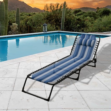 Marbueno Tumbona Plegable Acero Con Cojin Jardin y Piscina 190X58X27 c 2