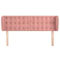 Tête de lit avec oreilles Rose 147x23x78/88 cm Velours