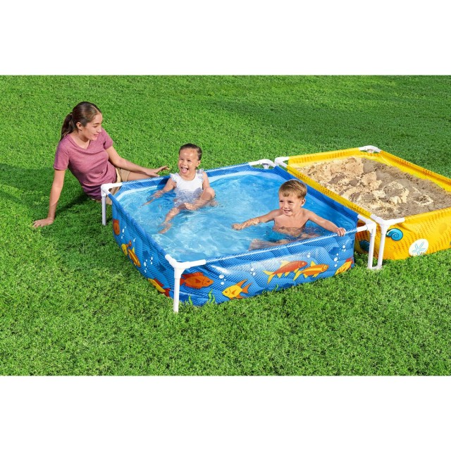 Bestway Piscine Rigide Enfant Avec Bac à Sable 213x122x30,5 cm +2 ans