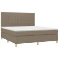 cadre de lit et matelas et LED Taupe 180x200cm Tissu