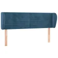 Tête de lit avec oreilles Bleu foncé 147x23x78/88 cm Velours