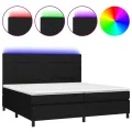 cadre de lit et matelas et LED Noir 200x200 cm Tissu