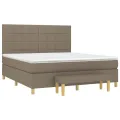 cadre de lit avec matelas Taupe 180x200 cm Tissu