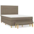 cadre de lit avec matelas Taupe 140x200 cm Tissu