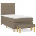cadre de lit avec matelas Taupe 90x190 cm Tissu