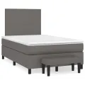 cadre de lit avec matelas Gris 120x200 cm Similicuir