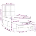 cadre de lit avec matelas Rose 90x190 cm Velours