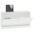Banc à chaussures Blanc brillant 80x24x45 cm Bois d'ingénierie