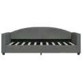 Lit de jour avec gigogne sans matelas gris foncé 90x190 cm