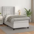 cadre de lit avec matelas Blanc 100x200cm Similicuir