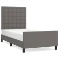 Cadre de lit sans matelas gris 90x190 cm similicuir