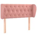 Tête de lit avec oreilles Rose 93x23x78/88 cm Velours