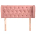 Tête de lit avec oreilles Rose 93x23x78/88 cm Velours