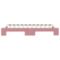 Lit de jour avec lit gigogne rose 100x200 cm velours