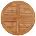 Table à dîner pliable de jardin Ø90x75 cm Bois de teck solide