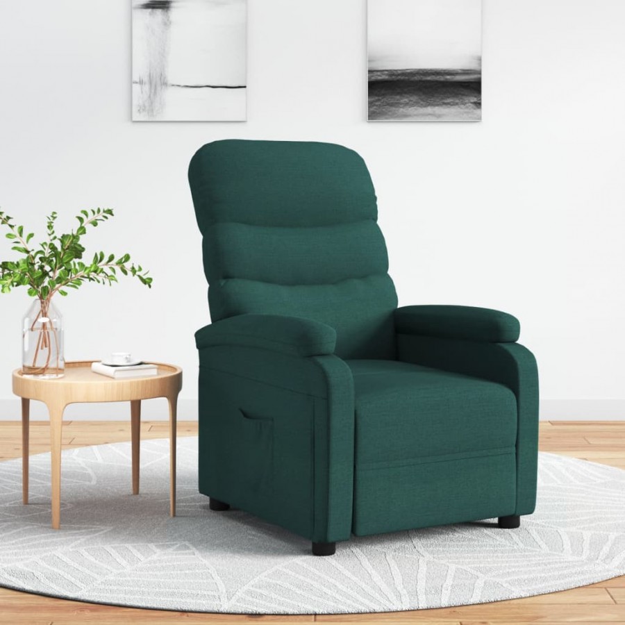 Fauteuil inclinable Vert foncé Tissu