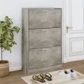 Armoire à chaussures Gris béton 63x24x103 cm Bois d'ingénierie