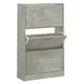 Armoire à chaussures Gris béton 63x24x103 cm Bois d'ingénierie
