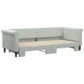Lit de jour avec gigogne sans matelas gris clair 80x200 cm