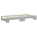 Lit de jour avec gigogne sans matelas gris clair 80x200 cm