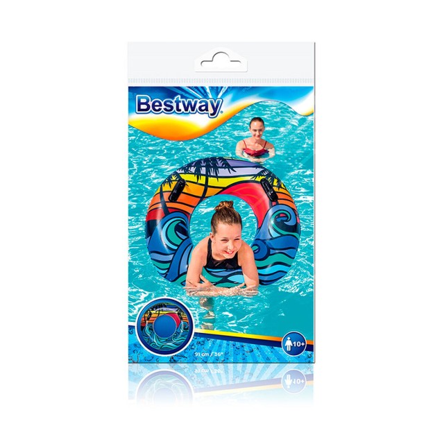Bestway Flotador Hinchable Decorado con Asas Color Surtido D91 cm +10
