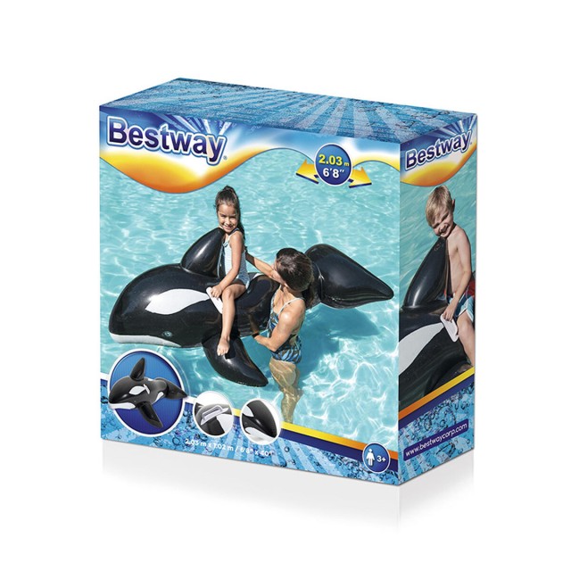 Bestway Balena Gigante Gonfiabile con Maniglie 203x102 cm +3 Anni Spia