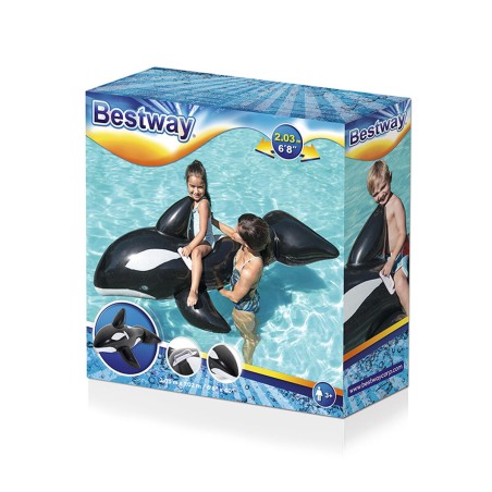 Bestway Baleine Géante Gonflable avec Poignées 203x102 cm +3 Ans Pla