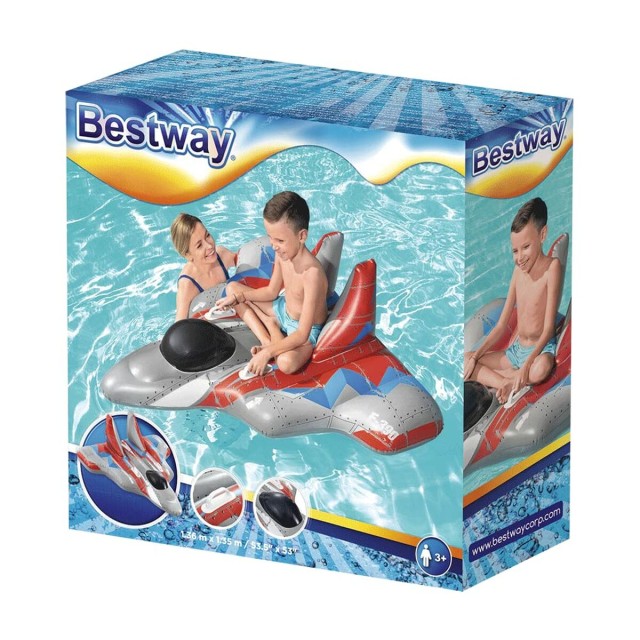 Bestway Figure Gonflable Navette Spatiale avec Poignées 136x135 cm +3