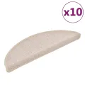 Tapis d'escalier 10 pcs 56x17x3 cm Taupe