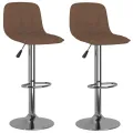 Tabourets de bar lot de 2 marron tissu
