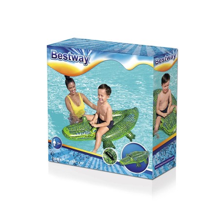 Bestway Crocodile Gonflable avec Poignées 152x71 cm +3 Ans Plage et P