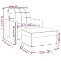 Fauteuil avec repose-pied Jaune clair 60 cm Tissu