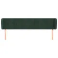 Tête de lit avec oreilles Vert foncé 183x23x78/88 cm Velours