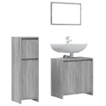 Ensemble de meubles de salle de bain 3 pcs Sonoma gris