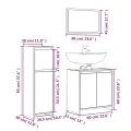 Ensemble de meubles de salle de bain 3 pcs Sonoma gris